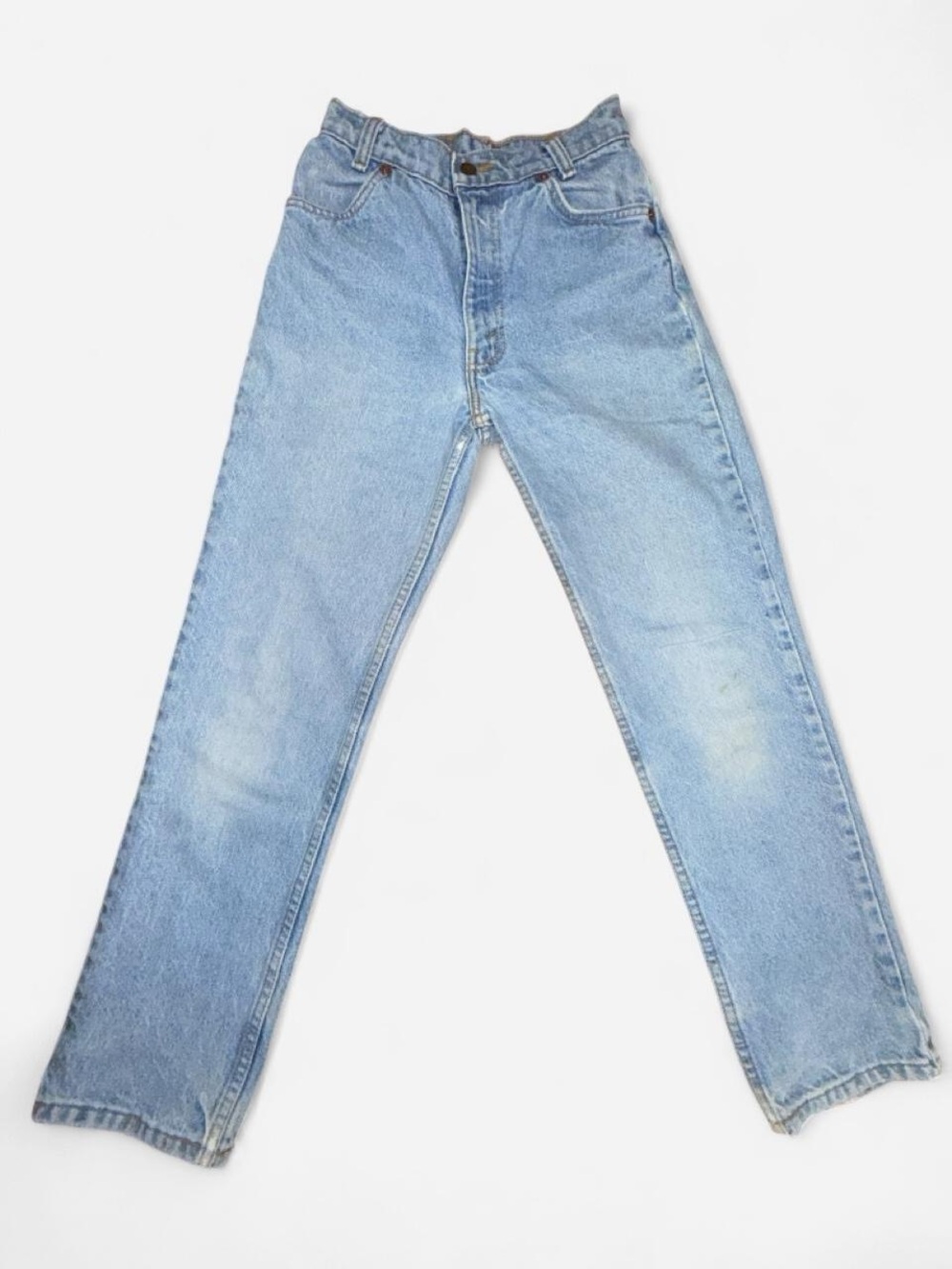 Vintage 90s Levi’s 634 Orange Tag Faded Blue Straight-Leg Jeans Distressed W24